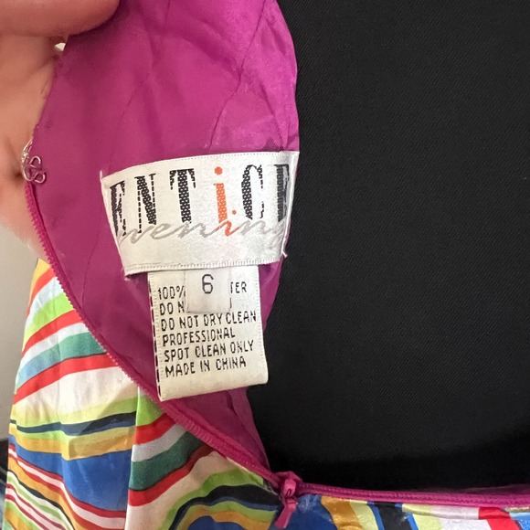 Vtg Entice 6 Satin Beaded Babydoll Psychedellic Whimsigoth Hoco Y2K 90's Prom - Picture 10 of 14